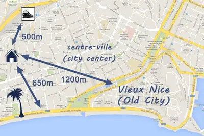 a map of the view mile old city at 