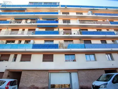 an apartment building with solar panels on its balconies at Apartment L'Amiral-1 by Interhome in Cagnes-sur-Mer
