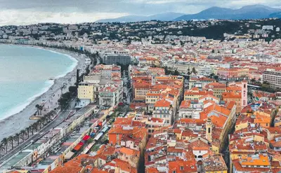an aerial view of a city next to the ocean at Holiday Inn Express - Nice - Grand Arenas by IHG in Nice