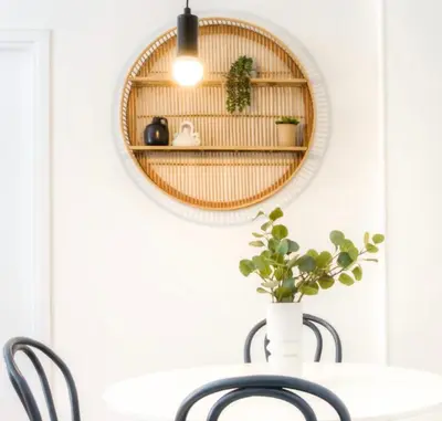 a table with chairs and a mirror on a wall at #29 Suite Gambetta AC Sea view 2 bedrooms 1min Walk to Promenade & Sea in Nice