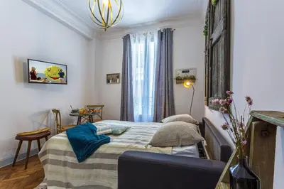 a bedroom with a bed and a window at MY CASA - DIJON - Near Train Station - Malaussena in Nice
