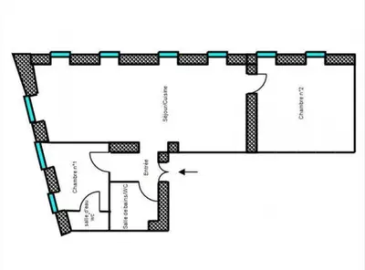 a floor plan of a building at Ze Perfect Place - Spacieux appartement - Cours Saleya - 2 CHB - 2 SDB - AC in Nice