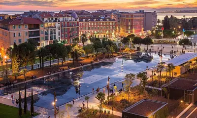 an aerial view of a city at night at Nestor&Jeeves - HOLIDAY VIBES - Very close sea - Free parking in Nice