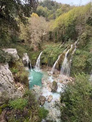a group of waterfalls on a hill with a river at T2 RDJ sur la Côte d'Azur tout confort in Cagnes-sur-Mer