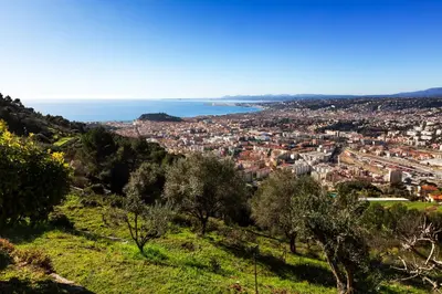a view of the city from a hill at Observatoire in Nice