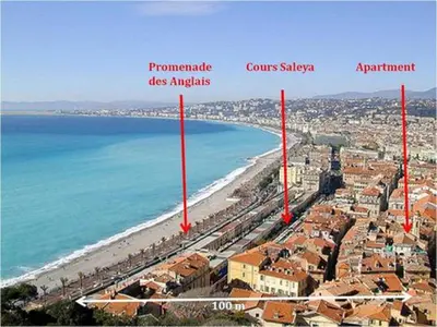 an aerial view of a city and the beach at COCOON LOFT - MAGNIFIQUE LOFT SOUS TOIT, REFAIT A NEUF, VUES SPLENDIDES, CLIM, WIFi in Nice