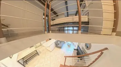 an overhead view of a staircase in a building at Cosy Duplex au Port du Vieux Nice in Nice