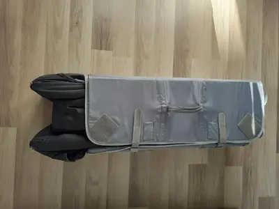 a bag sitting on top of a wooden floor at Sunny and calm 2 bed apartment place du Pin in Nice