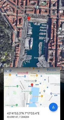 a screenshot of a map of a city at Yacht Charter Nice Cannes Antibes in Nice