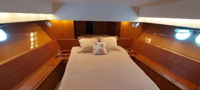 a bed in the back of a boat at Yacht Charter Nice Cannes Antibes in Nice
