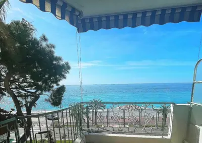 a view of the ocean from a balcony at Holiday Vigie Promenade in Nice