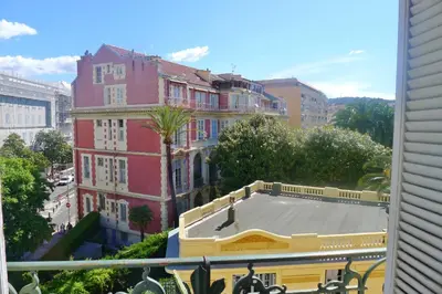 a view from a window of a building with a roof at Victor Hugo Palais AP3061 by Riviera Holiday Homes in Nice