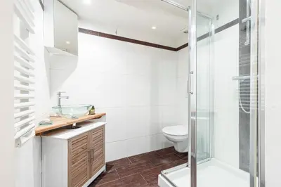 a bathroom with a shower and a toilet at Atypical Cozy 1 Bdr Old Town in Nice