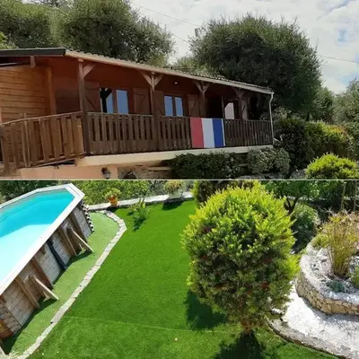 Le Chalet de la Pierreraie Côte d'Azur Piscine Terrasse et Vue Mer