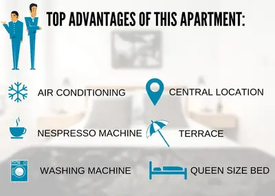 a screenshot of the top advantages and disadvantages of this appliance at Nestor&Jeeves - MARYLIN - Central - Very close sea in Nice