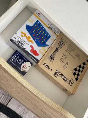 a box of games on top of a table at Apart Nissa Bella Centre / Promenade des Anglais in Nice