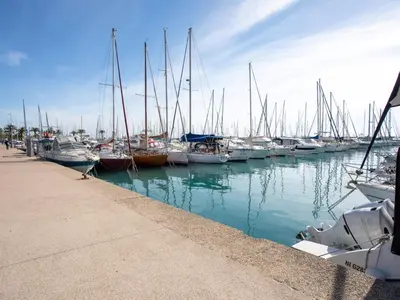 a bunch of boats are docked in a harbor at Apartment Le Giono by Interhome in Saint-Laurent-du-Var