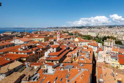 an aerial view of a city with red roofs at 06A2 - Heart of Old Nice beautiful renovated apartment in Nice