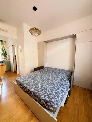 a bedroom with a large bed in a room at Herold Riviera in Nice