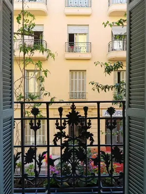 a view from a window of a building at Our home, Cozy Apartment two minutes from the sea - Clima in Nice