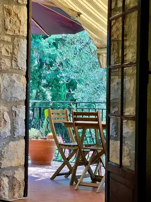 a stone retaining wall with plants and trees at Entre Nice et Monaco grande Villa avec piscine privée 12 personnes in Drap