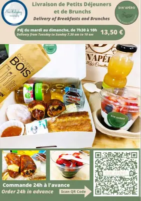 a flyer for a lunch box with food and drinks at LE RIQUIER - Port Lympia à 10 mins à pied in Nice