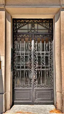 an iron gate on a door on a building at LE RIQUIER - Port Lympia à 10 mins à pied in Nice
