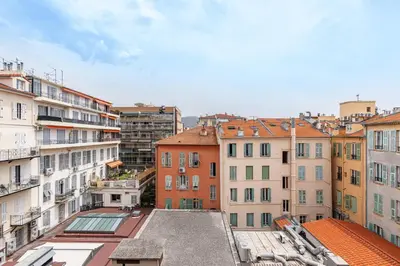 an aerial view of a city with buildings at Plage et Shopping ! Appartement au cœur de Nice ! in Nice