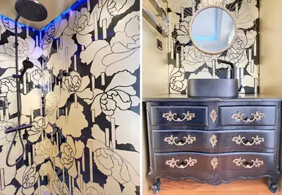 a bathroom with a dresser and a mirror at BLUE RIVIERA TERRACE CENTRAL TRAIN STATION in Nice