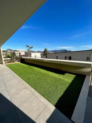 a view from the roof of a building with green grass at Blue Pearl A008 By Avecoeur in Nice