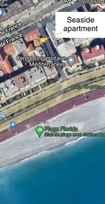 a map of a city with a map of a street at Nice, Seaside apartment in Nice