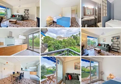a collage of photos of a house at Nestor&Jeeves - SOLAR - By sea - Balcony in Nice