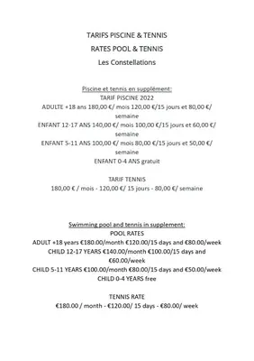 a page of a document with a list of food items at LE SIRIUS AP4314 By Riviera Holiday Homes in Nice