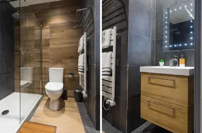 a bathroom with a toilet and a sink and a shower at Royal apartment near the beaches in Nice