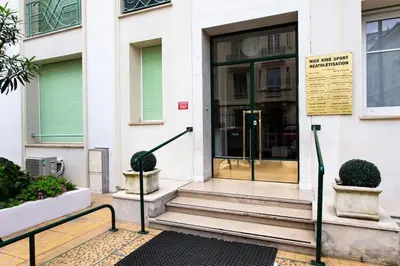 a entrance to a building with a glass door at #7 What else ? Your own quiet terrace in Nice center 10min to Beach in Nice