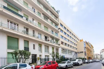 a row of cars parked in front of a large building at #7 What else ? Your own quiet terrace in Nice center 10min to Beach in Nice