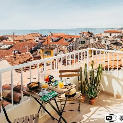 #32 Panoramic Sea View over Old Town Terrace & AC
