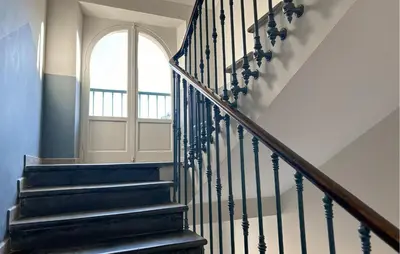 a stairway with a window and a stair case at Nice Apartment In Nice With Wifi in Nice
