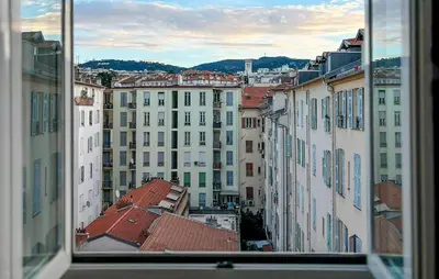 a view from a window of a city with buildings at Nice Apartment In Nice With Wifi in Nice