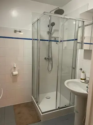 a bathroom with a shower and a sink at Studio Centre Ville in Nice