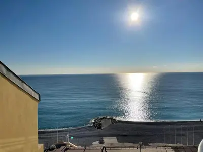 a view of the ocean from a building at Le Grand Bleu in Nice