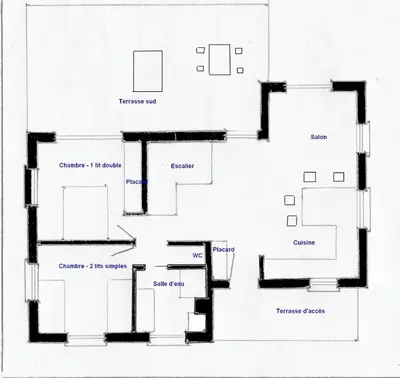 a floor plan of a house at 3 pièces dans le ciel in Gattières