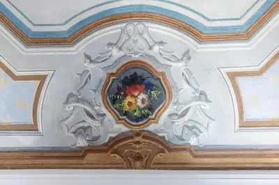 a painting of a ceiling with a flower on it at MY CASA - PHILIBERT - Traditional Apart with Historical Fresc in Nice